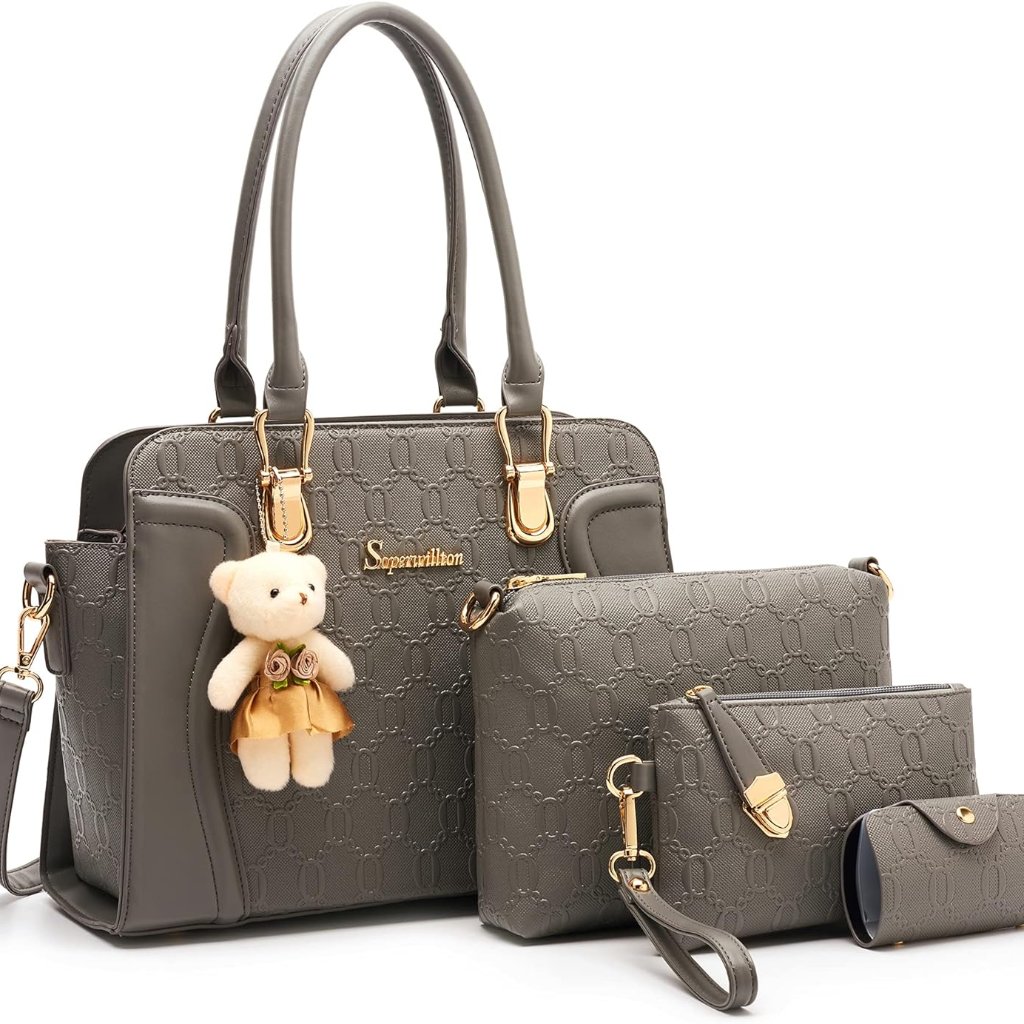 Women's Fashion Handbags Tote Bags Shoulder Bag Top Handle Satchel Purse Set 4pc